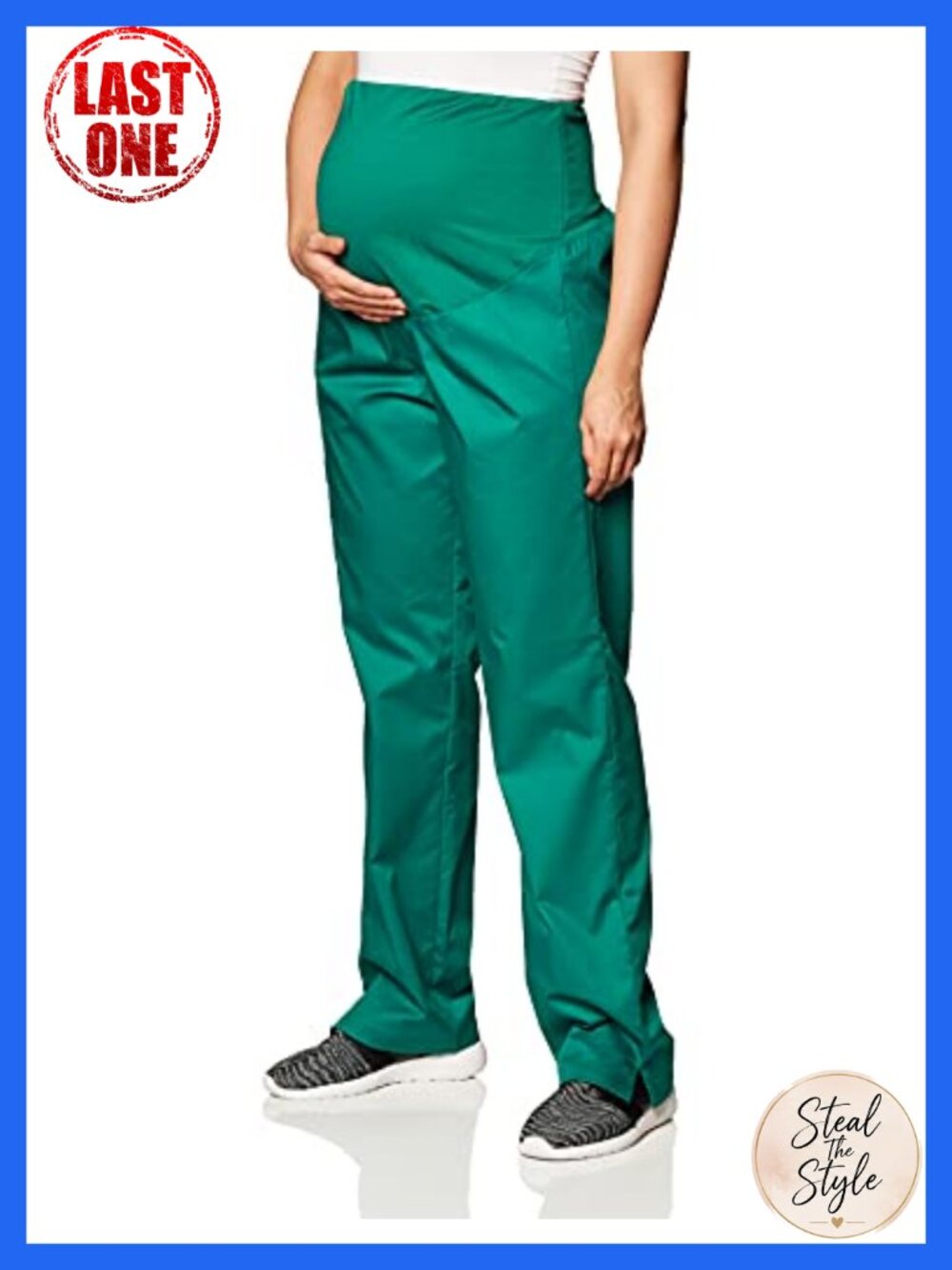 Maternity Cargo Scrub Pant Flare Leg Pull On Nursing Uniform